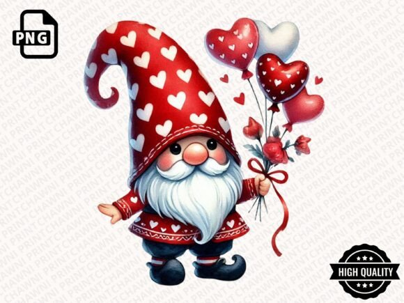Download Watercolor Valentines Gnome Clipart PNG - Clipart Collection