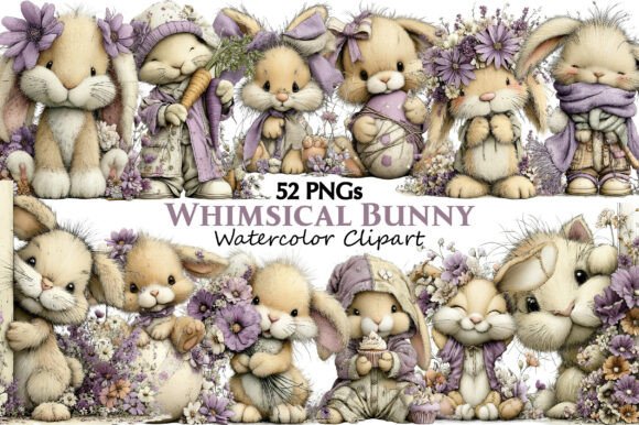 Download Whimsical Bunny Clipart - Clipart Collection