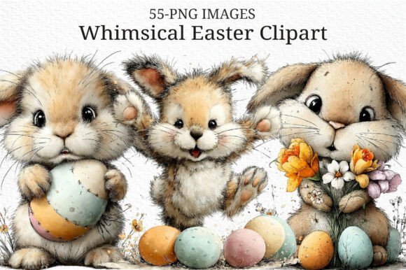 Download Whimsical Easter Clipart Png Bundle - Clipart Collection