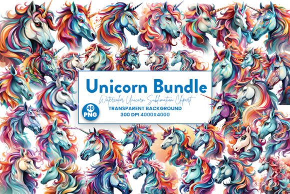 Download Unicorn Sublimation Cipart Craft Bundle - Sublimation Collection