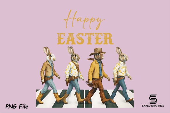 Download Easter Cowboy Western Bunny Sublimation - Sublimation Collection