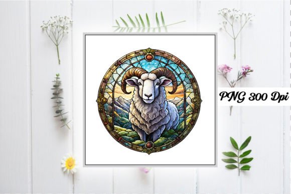 Download Sheep Stained Glass Sublimation Design - Design Collection