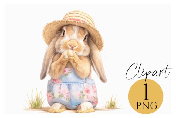 Download Cute Spring Bunny Clipart PNG Farm Art - Clipart Collection