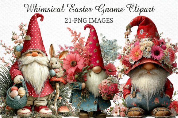 Download Whimsical Easter Gnome Clipart Png - Clipart Collection