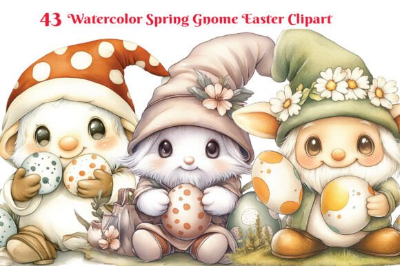 Download Spring Gnome Easter Clipart Bundle - Clipart Collection