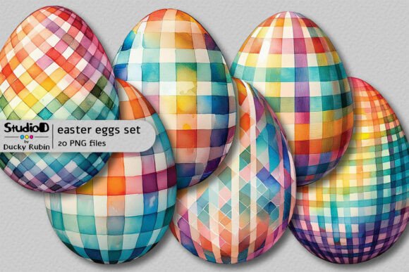 Download Watercolor Eggs Clipart Set - Gingham - Clipart Collection