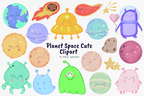 Download Planet Space Cute Kawaii Clipart - Clipart Collection