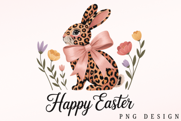 Download Leopard Bunny Bow Easter PNG Design - Design Collection