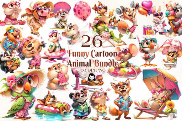 Download Funny Cartoon Summer Animal Clipart - Clipart Collection