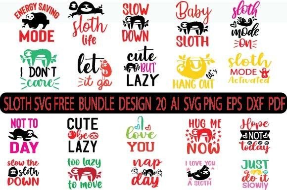 Download SLOTH SVG DESIGN FREE BUNDLE - Design Collection