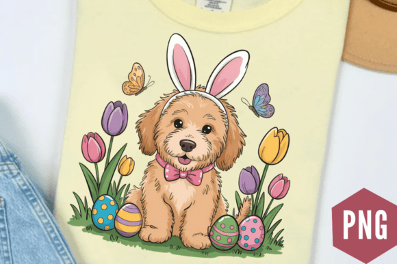 Download Easter Bunny Goldendoodle Dog PNG Design - Design Collection