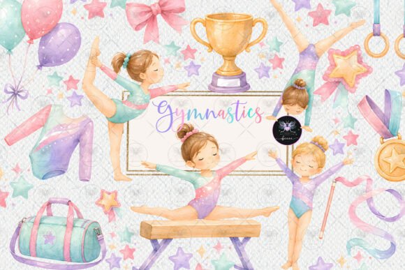 Download Gymnastics Girl Watercolor Clipart - Clipart Collection