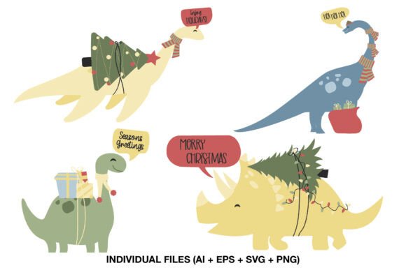 Download Christmas Dinosaur Card Clipart - Clipart Collection