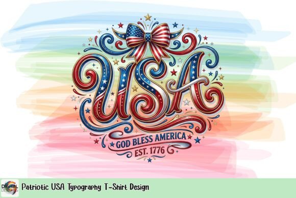 Download Patriotic USA Typography T-Shirt Design - Design Collection