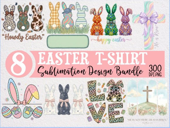 Download 8 Easter Bunny Sublimation Design Bundle - Design Collection
