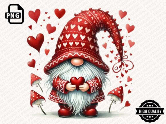 Download Watercolor Valentines Gnome Clipart PNG - Clipart Collection