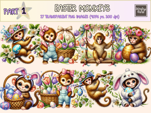 Download Easter Monkeys Clipart P1 - Clipart Collection