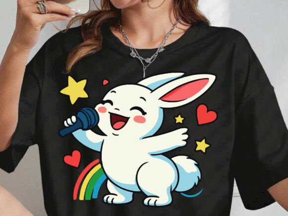 Download Singing Bunny Sweatshirt PNG Design ,SVG - Design Collection