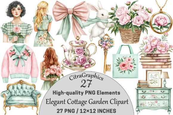 Download Elegant Cottage Garden Clipart - Clipart Collection