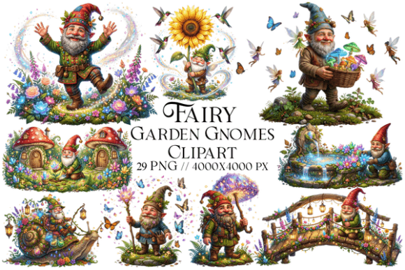 Download Fairy Garden Gnomes Clipart PNG - Clipart Collection