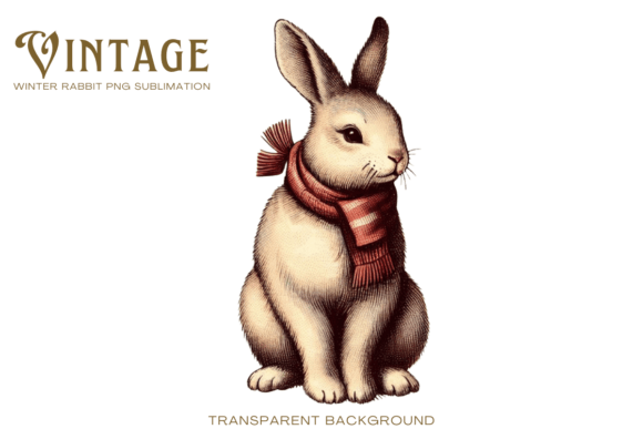 Download Vintage Winter Rabbit PNG Sublimation - Sublimation Collection