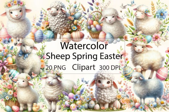 Download Watercolor Sheep Spring Easter Clipart - Clipart Collection