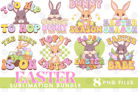 Download Easter Png Bundle Bunny Sublimation Joy - Sublimation Collection