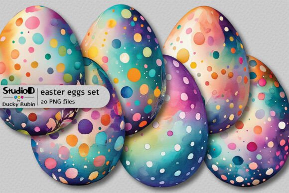Download Dotted Watercolor Eggs Clipart Set - Clipart Collection