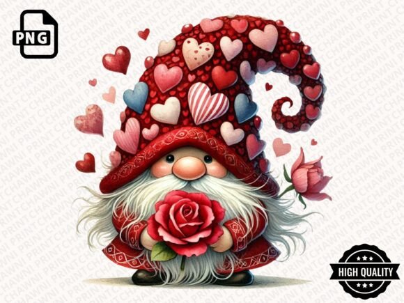 Download Watercolor Valentines Gnome Clipart PNG - Clipart Collection