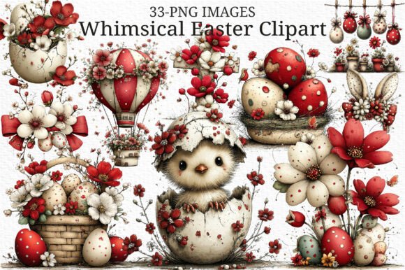 Download Whimsical Easter Clipart Png Bundle - Clipart Collection