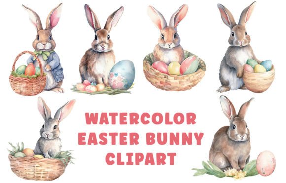 Download Watercolor Easter Bunny Clipart - Clipart Collection