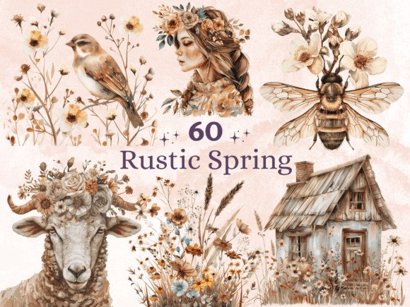 Download Boho Rustic Spring Clipart Sublimation - Sublimation Collection