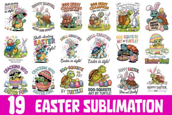 Download Easter Turtle Sublimation PNG Bundle - Sublimation Collection