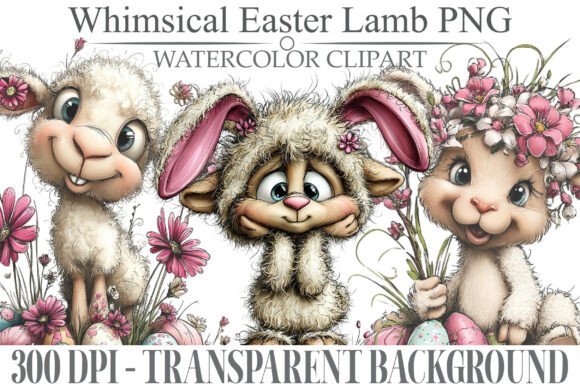 Download Whimsical Easter Lamb Clipart Bundle - Clipart Collection
