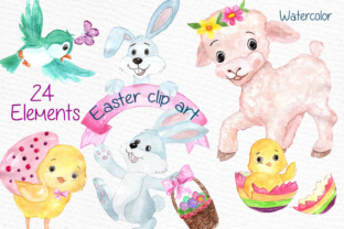 Download Watercolor Easter Kids Clipart Watercolor Lamb Clipart Easter Egss Easter Basket Flowers Clipart - Clipart Collection