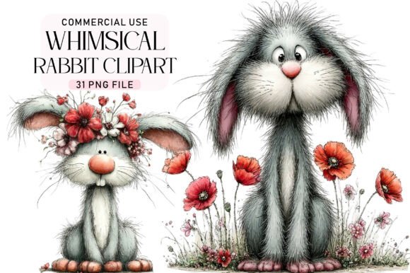 Download Whimsical Rabbit Clipart - Clipart Collection
