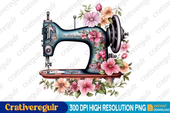 Download Floral Sewing Machines Clipart - Clipart Collection