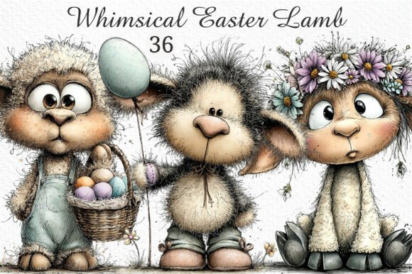 Download Whimsical Easter Lamb Clipart Png - Clipart Collection