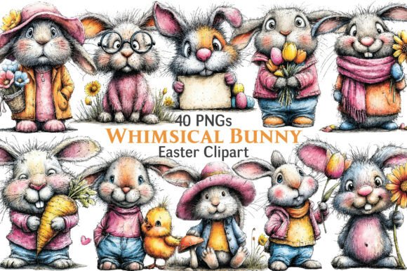 Download Easter Whimsical Bunny Clipart - Clipart Collection