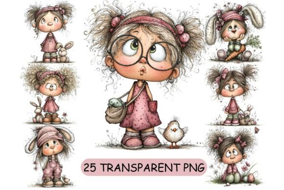 Download 25 Whimsical Easter Girl PNG Clipart - Clipart Collection