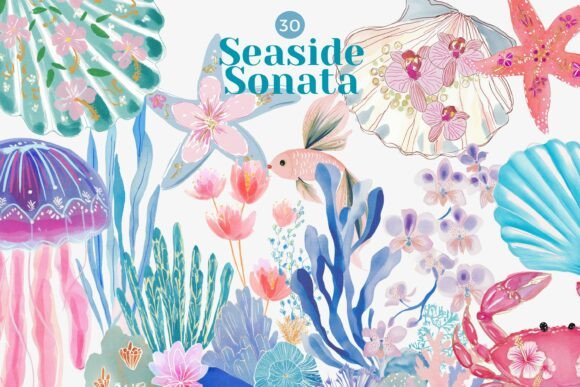 Download Coastal Watercolor Clipart Bundle - Clipart Collection
