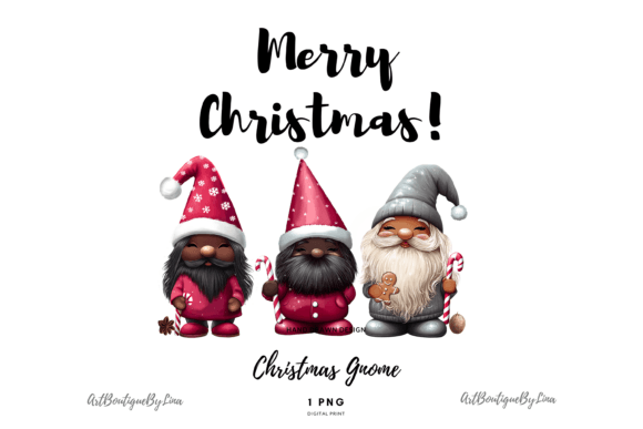 Download Christmas Gnome Clipart Set | Black Skin - Clipart Collection
