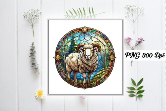 Download Sheep Stained Glass Sublimation Design - Design Collection