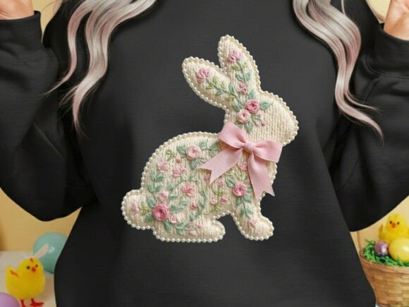 Download Easter Bunny Faux Yarn Tshirt Design - Design Collection