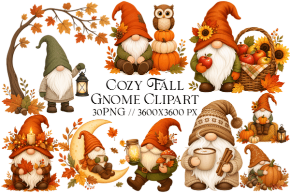 Download Cozy Fall Gnome Clipart - Clipart Collection