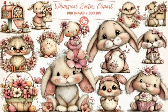 Download Whimsical Easter Clipart Bundle - Clipart Collection