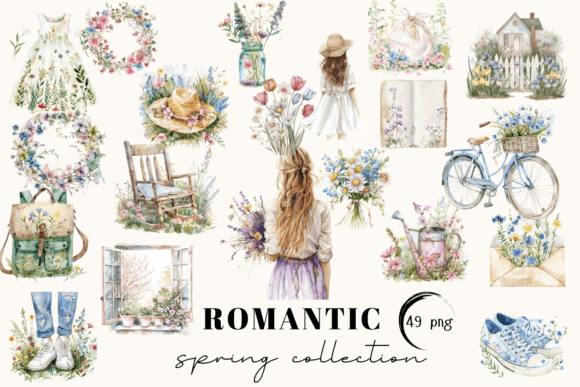 Download Watercolor Spring Clipart, Cottagecore - Clipart Collection