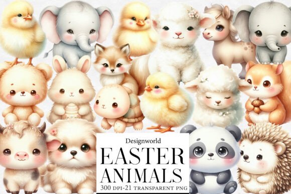 Download Watercolor Easter Animals Clipart - Clipart Collection
