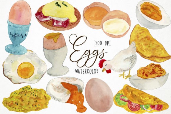 Download Watercolor Eggs Clipart, Omelette - Clipart Collection
