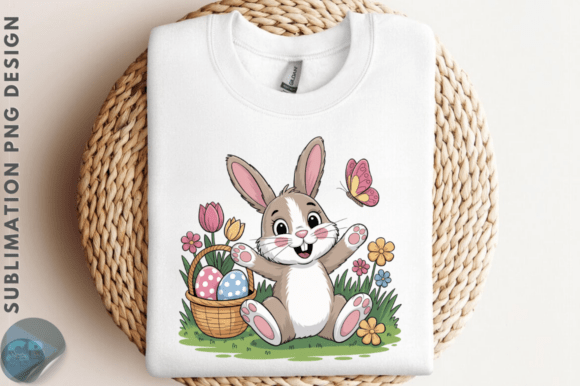 Download Cute Easter Bunny Floral PNG Clipart Des - Clipart Collection
